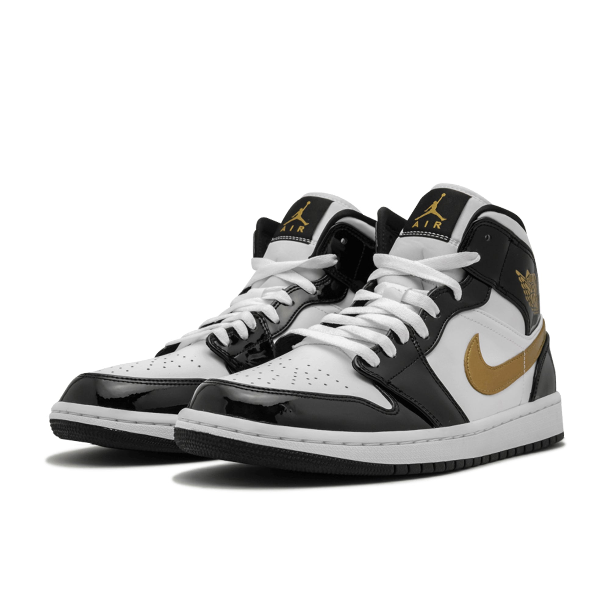 Black and gold patent cheap leather 1s