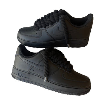 Nike Air Force 1 Low Rope Laces Black Custom