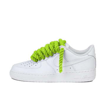 Nike Air Force 1 Low Rope Laces Lime Green Custom