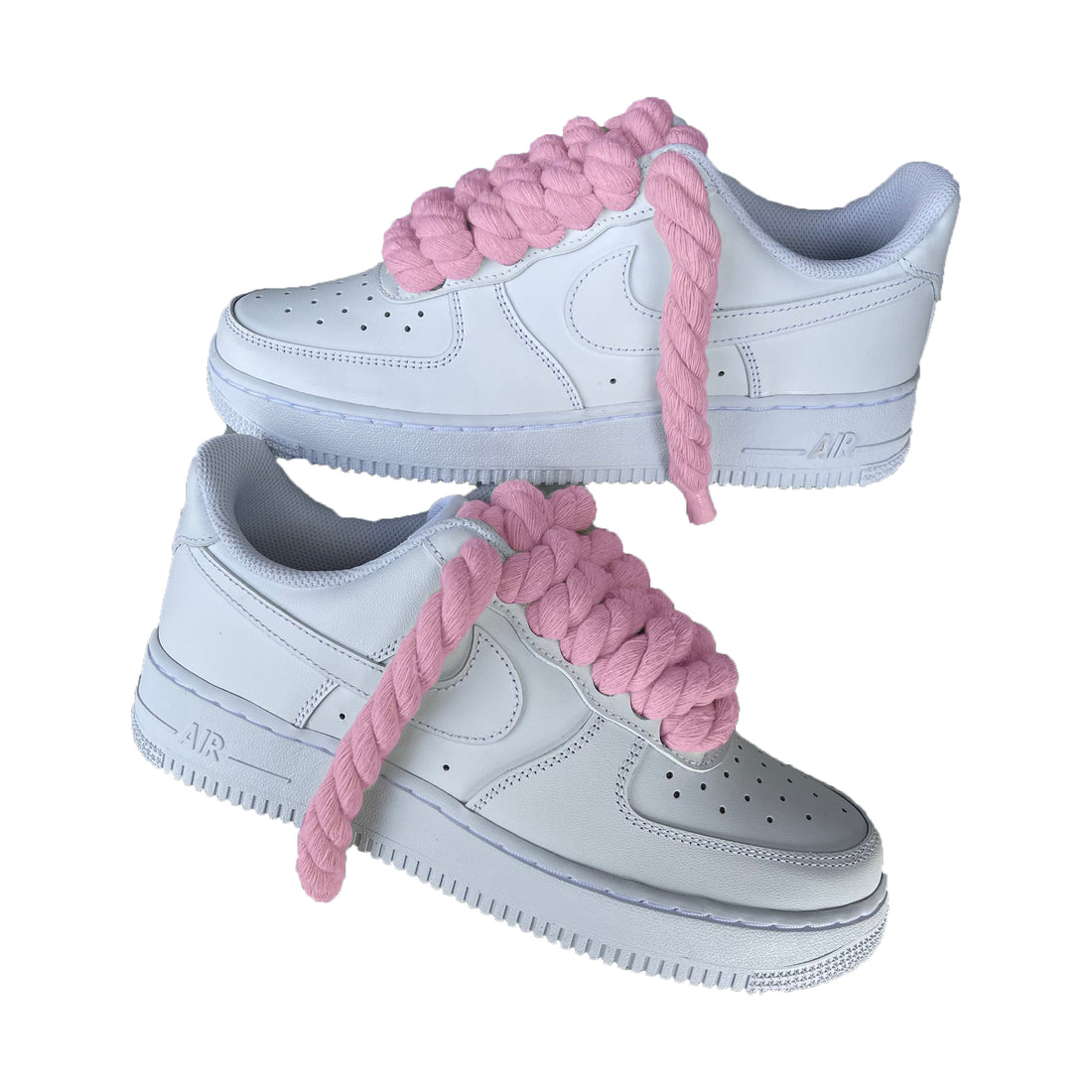 Nike Air Force 1 Low Rope Lacets Rose Personnalisé 