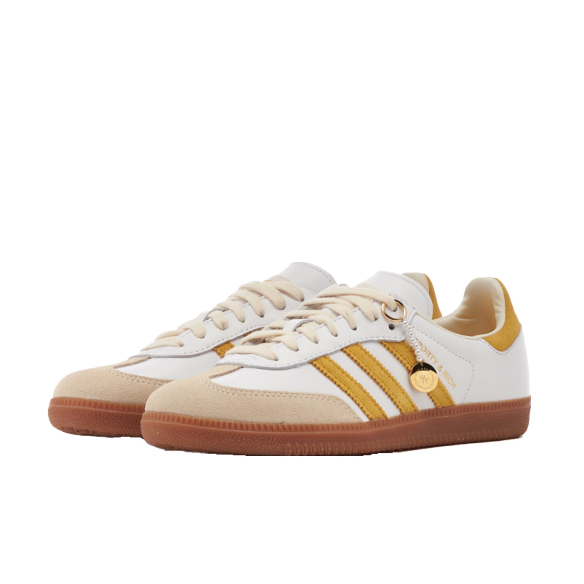 All white outlet adidas with gold