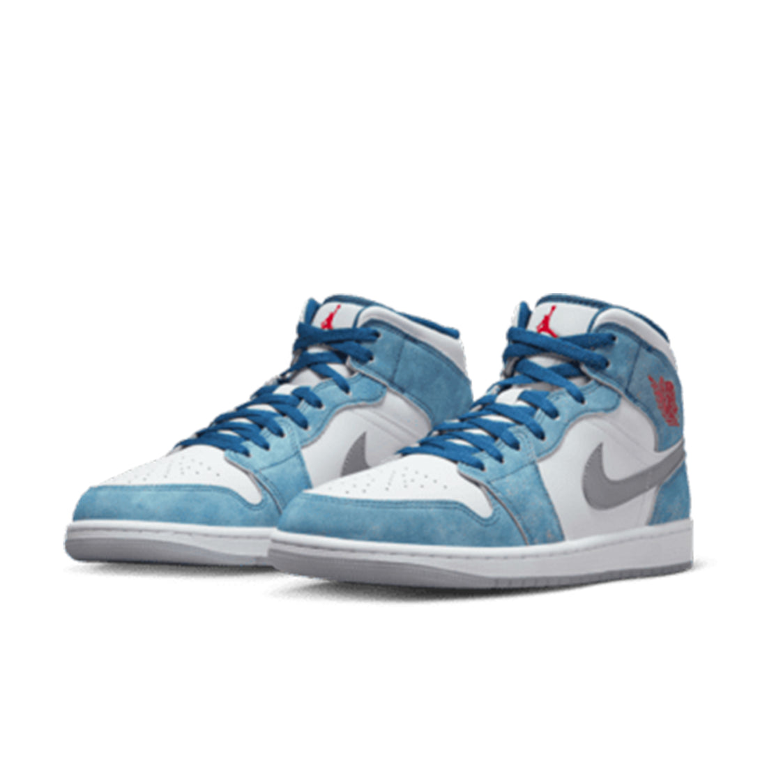 Air Jordan 1 Mid Français Bleu Feu Rouge